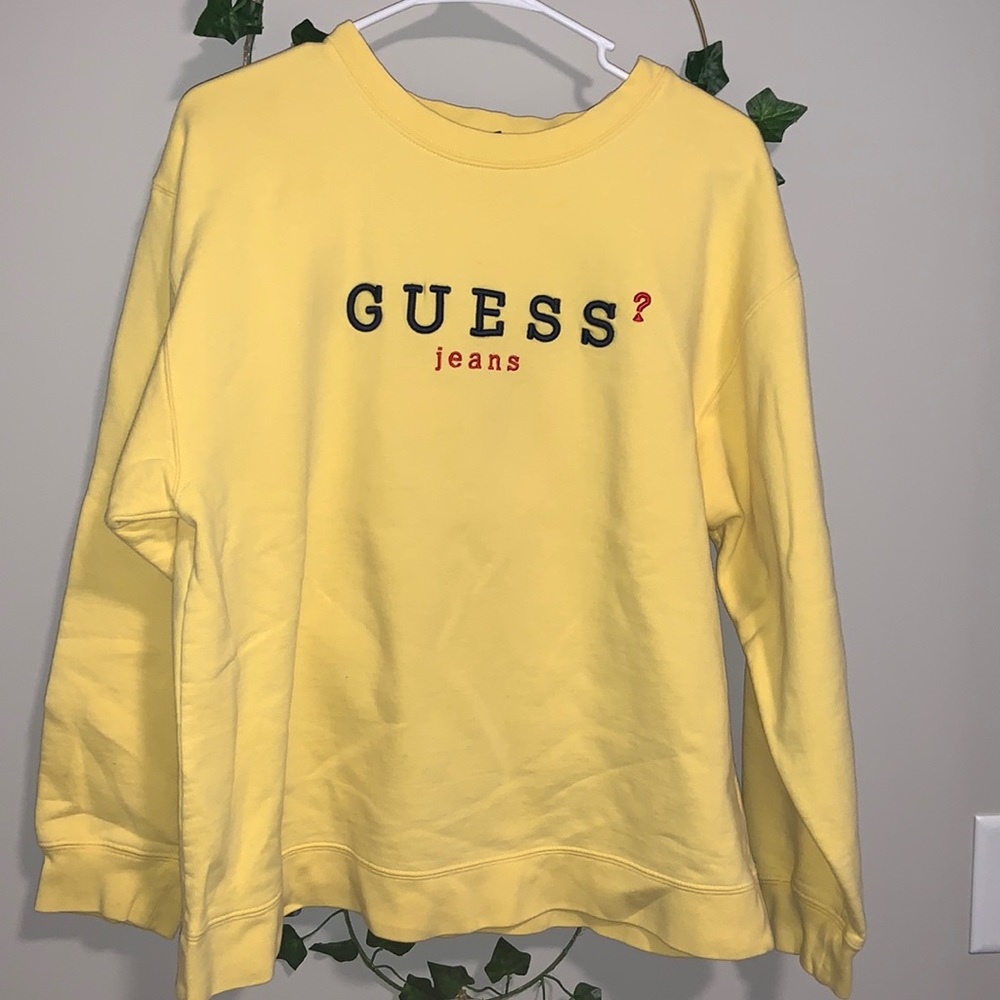 Guess jeans vintage crewneck yellow size large